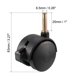 thumbnail image 3 of Ruedas giratorias de 1.85 pulgadas Uxcell con vástago de cuello de agarre, rueda de muebles negra con freno y enchufe de montaje 4 piezas, 3 of 4