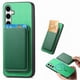 thumbnail image 2 of Funda de Cuero Magnética con Tarjetero para Samsung Galaxy S25 Cubierta Delgada Verde, 2 of 5