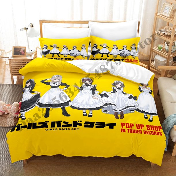 Girls Band Cry Bedding Set Single Twin Full Size Bed Set Adult Kid Bedroom Duvet cover Sets Anime Bed Sheet Set Bed Sheets