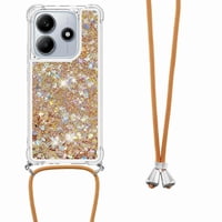 Funda Foxdock Para Xiaomi Redmi Note 14 5G Con Cuerda Ajustable, Brillo Líquido, Protección Antigolpes Y Lente – Ideal Para Regalo