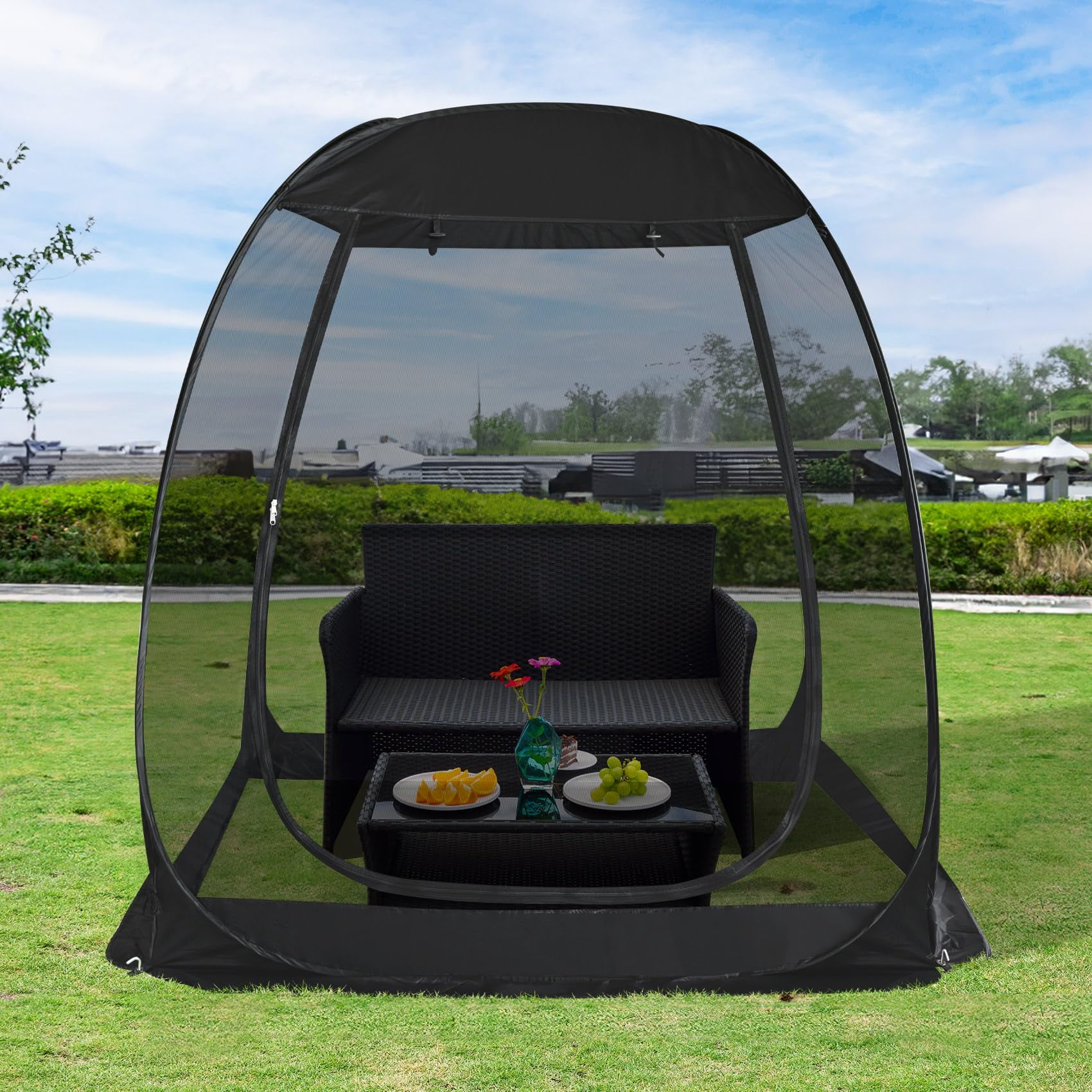 Carpa Mosquitero Alvantor Pop Up 1.8x1.8 M Resistente A Uv Negro