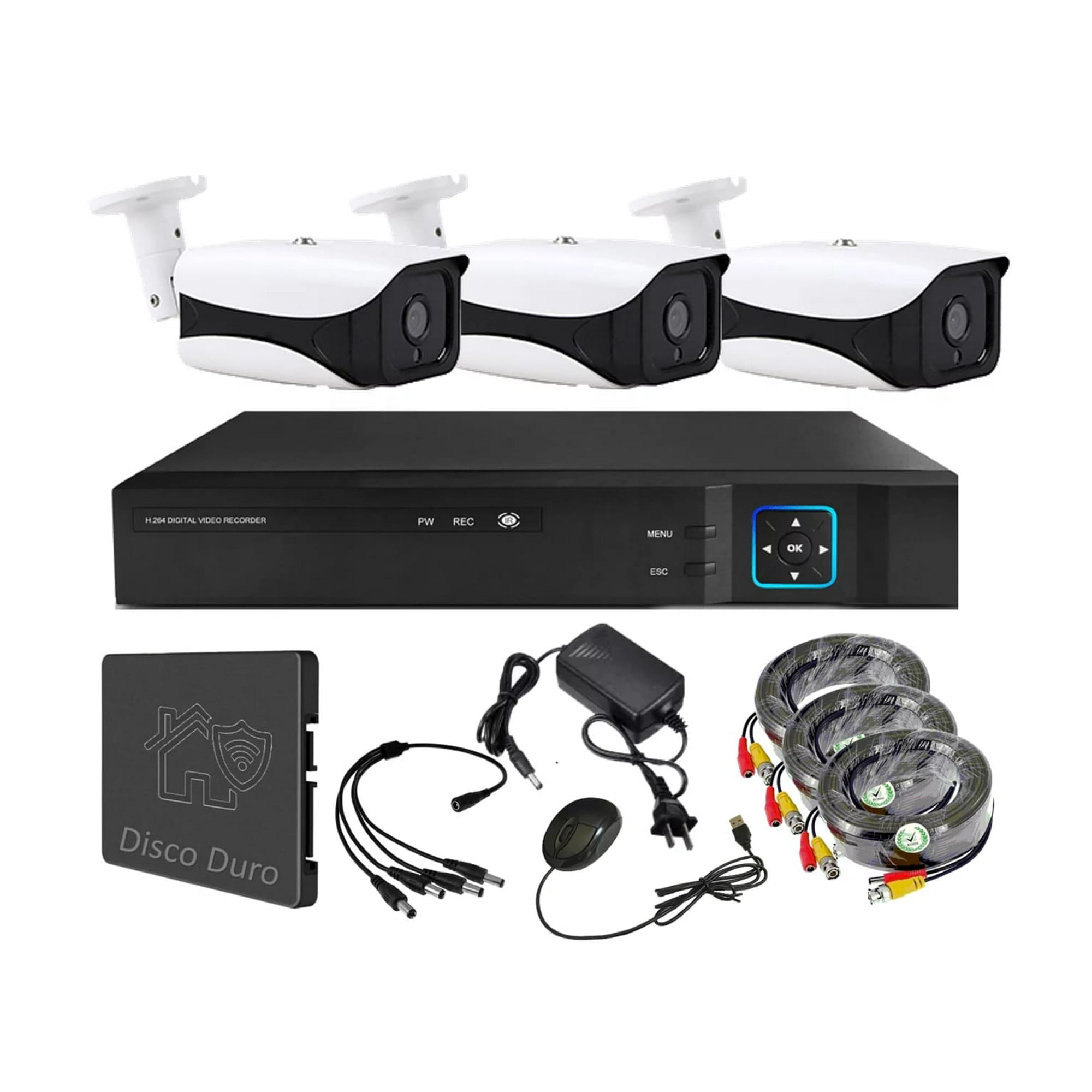 Vipa - Kit 3 Cámaras Seguridad Exterior Con Disco Duro E33hdd