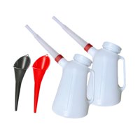 Magideal - Depósito Medidor De Aceite, Depósito De Aceite, 5 Litros, Depósito De Aceite De Motor, Flexible, A Prueba De Fugas, Con Tapa Con Largo, Lata De A , 2 Jarra 2 Embudo