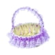 thumbnail image 4 of Cesta de flores para boda, cestas tejidas, portátil, hermosa cesta de flores para niña, de mano, para fiestas, bodas, eventos y ocasiones especiales. Púrpura, 4 of 5