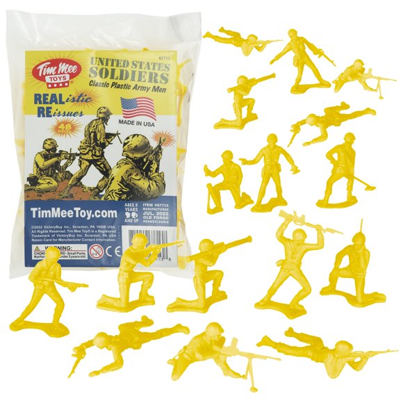 Toy Soldiers TimMee Plastic Army Men amarillo, 48 piezas, fabricado en EE. UU.