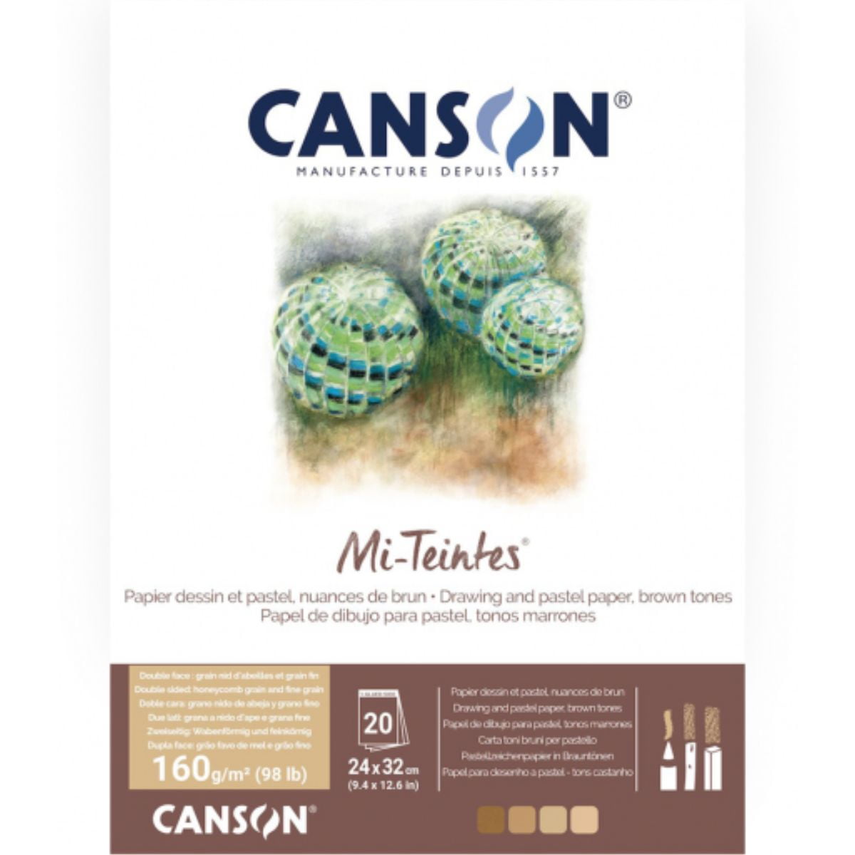 Block Pastel Canson Mi-teintes 4 Tierra 160gr 32x41cm 20hjs