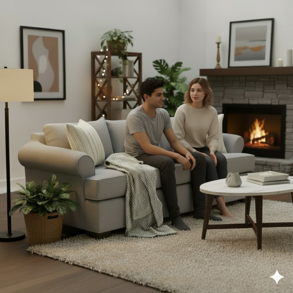 Sitial Home - Sofá 3 Cuerpos Rudithg Gris Claro Con Asientos De Resortes Full Comfort Plus