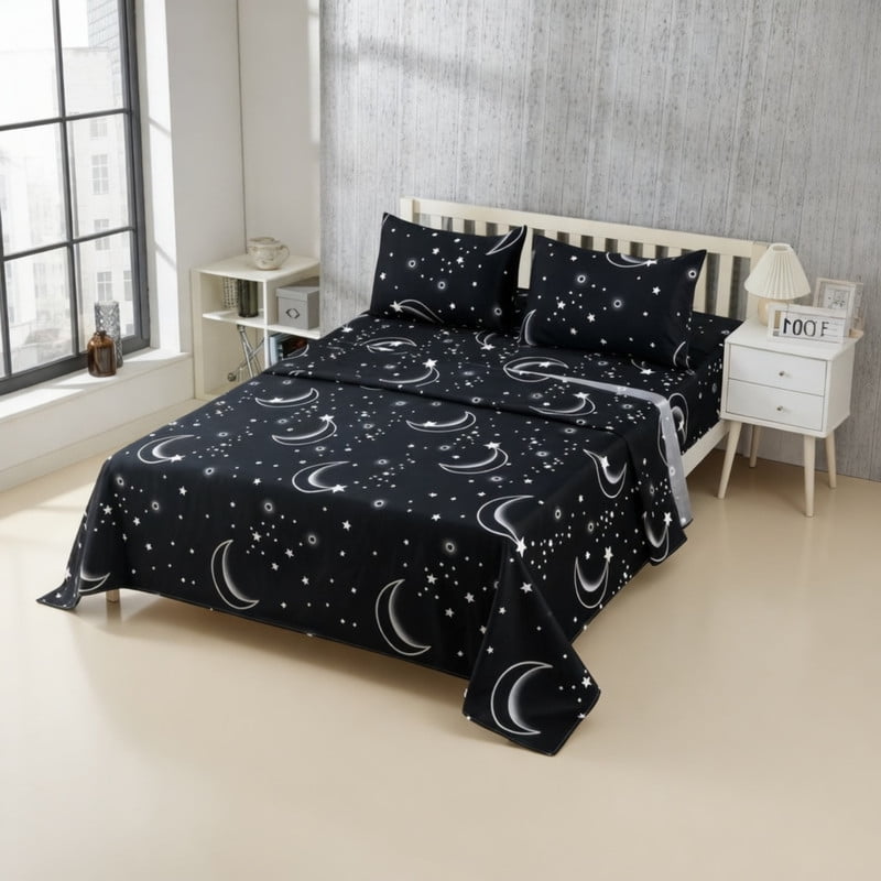 Genérico - Juego De Sabanas 100% Algodón King + 1 Funda Para Almohada 50x70cm