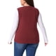 thumbnail image 3 of Agnes Orinda Chaleco de Punto de Talla Grande para Mujer Cuello Redondo Sin Mangas Casual con Bolsillo 3X Rojo, 3 of 6