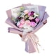 thumbnail image 2 of Flor De Rosa De Jabón De Lujo, Flores Artificiales Para Aniversario Día De Acción De Gracias Púrpura, 2 of 3