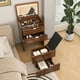 thumbnail image 2 of 3-in-1 Vanity Desk with Lighted Mirror & Stool, Flip Top Makeup Dressing Table, Compact Storage for Bedroom, Bathroom, Dressing Room(23.62"L, Walnut), 2 of 3