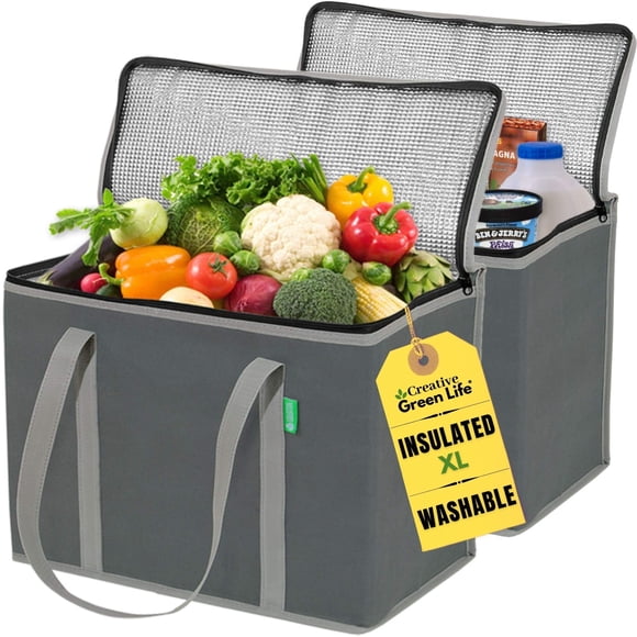 Bolsas de Compras Reutilizables Aisladas Creative Green Life XL Paquete de 2
