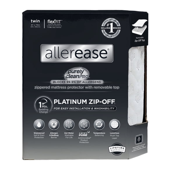 Protector de Colchón AllerEase Platinum Twin con Tapa Removible e Impermeable