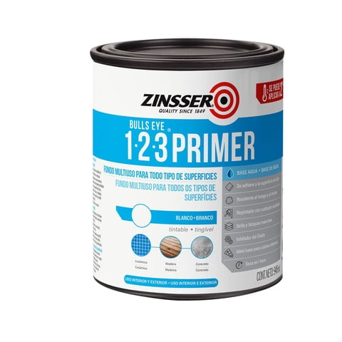 Zinsser - Imprimante Brochable Bulls Eye 1-2-3 Blanco Mate 946 Ml