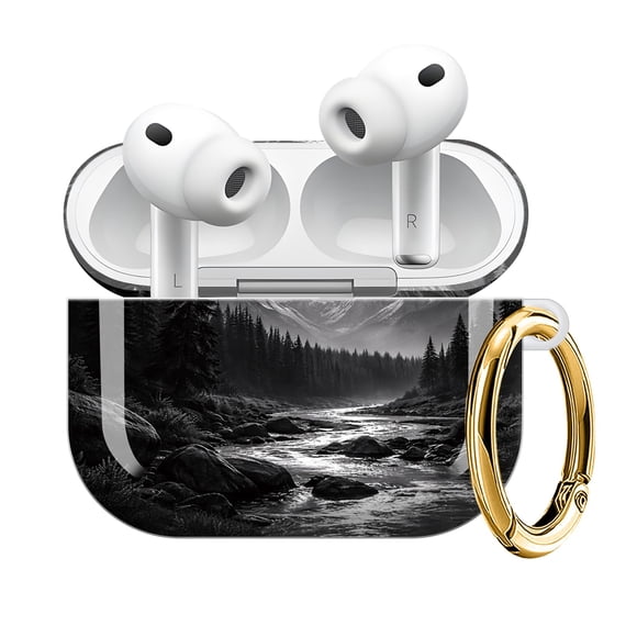 Funda Antichoque SXboxing para AirPod Pro 3 (2025) con Llavero – Diseño Moonlit Mountain Forest