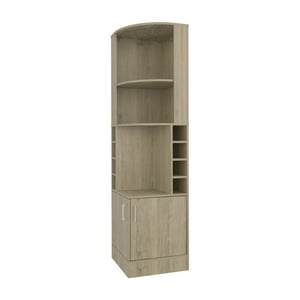 Fmfurniture - Bar Esquinero Soporte Para Copas Fm-001C - Cafe Claro