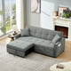 thumbnail image 1 of 3 in 1 Convertible Sleeper Sofa Bed, Modern Fabric Loveseat Futon Sofa Couch Pullout Bed, Small Love Seat Lounge Sofa Reclining Backrest, Pillows, Pockets, Home furniture for Living Room, Grey, 1 of 3