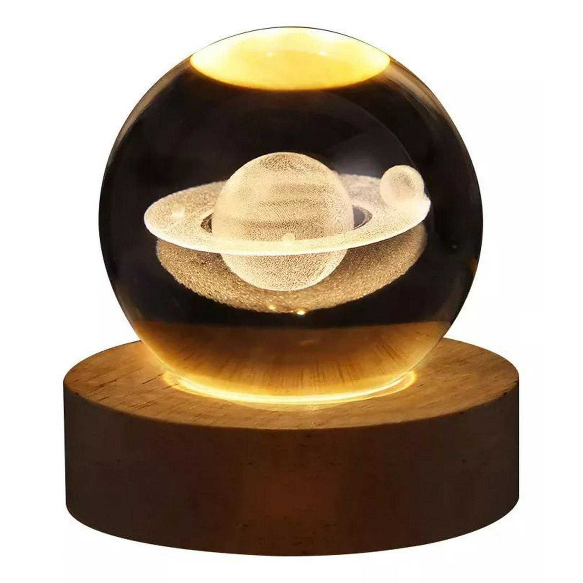 Shop E-home - Luz Nocturna Luz De Cristal Esfera Planeta Saturno