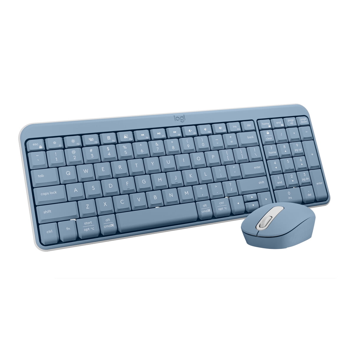 Combo Teclado Mouse Logitech Compact Bluetooth Azul Gris