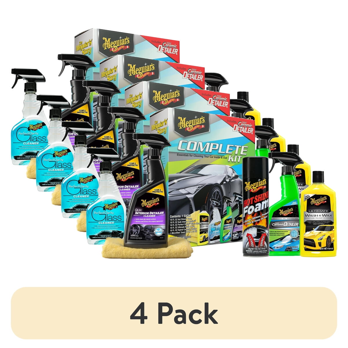 Meguiar's - Kit Cuidado Auto Meguiars Complete 4 Pack 6 Piezas