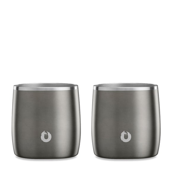 Whiskey Rocks Glass SNOWFOX Premium de acero inoxidable, juego de 2