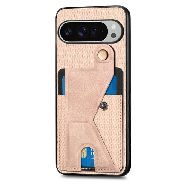 Funda Resistente para Google Pixel 9 Pro XL con Tarjetero y Soporte, Diseño Magnético Blanco