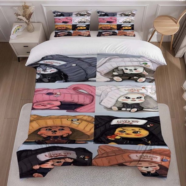3pcs Wolf Cub Probe Themed Bedding Set Including Duvet Cover And Pillowcases. Soft And Comfortable