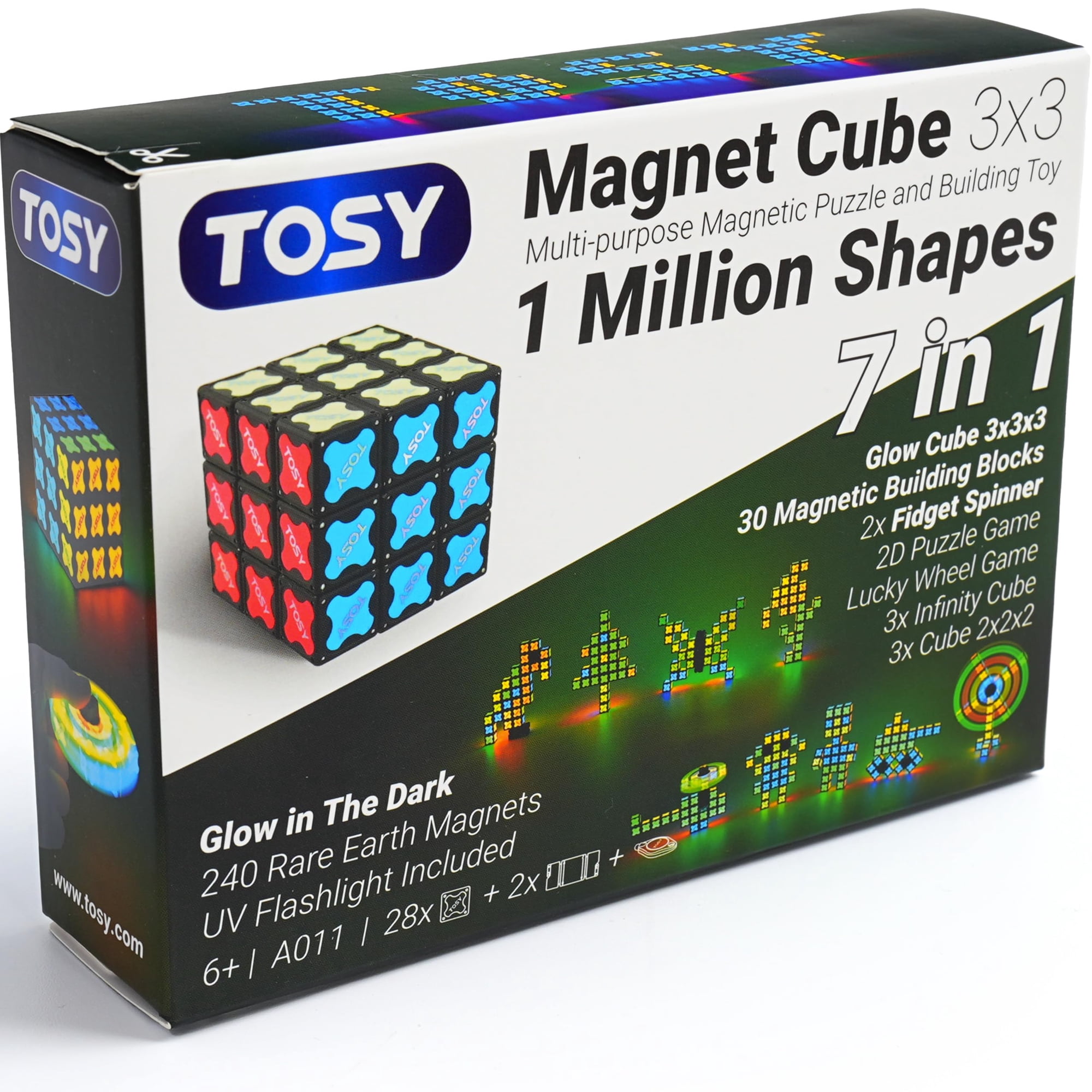 Cubo Magnético Toy Tosy De 3 X 3 Con 240 Imanes, 30 Bloques, 6 En 1