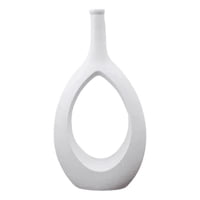 Genérico - Florero Ceramica Botella Con Cuerda Blanco 27Cm