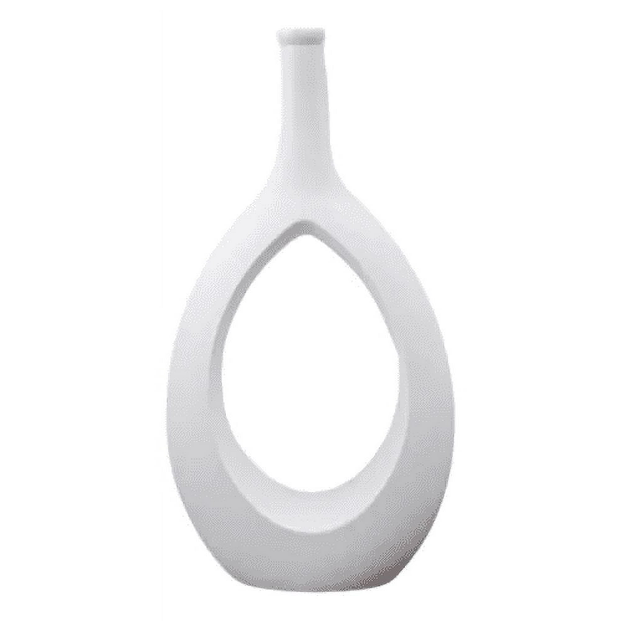 Genérico - Florero Ceramica Botella Con Cuerda Blanco 35cm