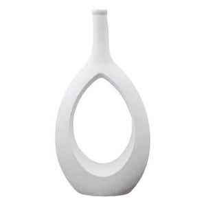Genérico - Florero Ceramica Botella Con Cuerda Blanco 31Cm