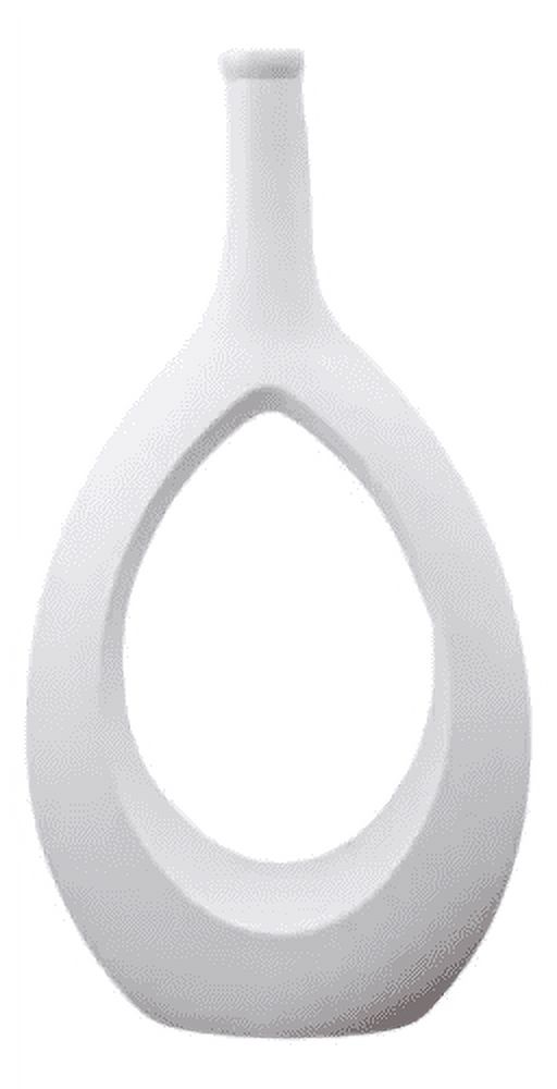 Genérico - Florero Ceramica Botella Con Cuerda Blanco 27Cm