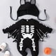 thumbnail image 1 of Adorable Halloween Outfit - Bat Skull Print Romper and Hat for Babies, 1 of 5