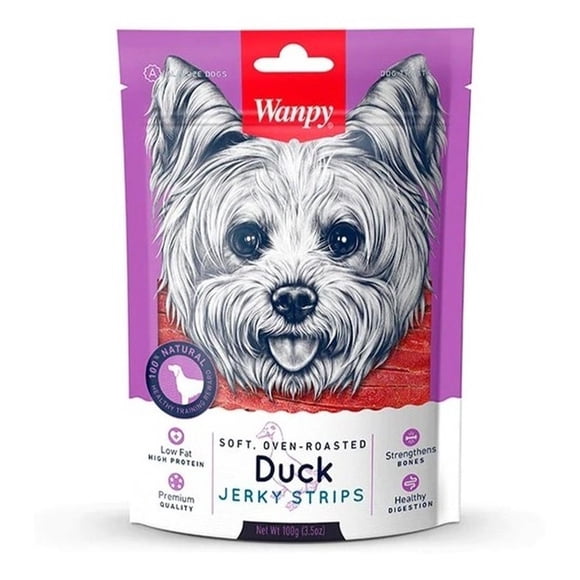 Snack Para Perros Wanpy 100% Natural Tiritas De Pato 100g