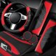 thumbnail image 1 of Set para auto NBTEPEM de 6 piezas, rojo, volante universal de 37 a 39 cm, 1 of 3