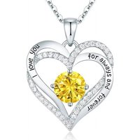 Collar Heshpaws Love Pendant 925 Sterling Silver Con Birthstone Zirconia Y Caja De Regalo