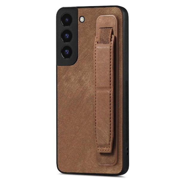 Funda Protectora con Correa para Samsung Galaxy S22 Plus Resistente a Golpes Marrón
