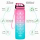 thumbnail image 2 of Botella Enerbone 900 ml con pajilla rosa‑verde, a prueba de fugas, 2 of 7