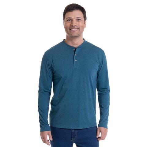 Kotting - Polera Jersey Botones Verde Petróleo Verde 3Xl