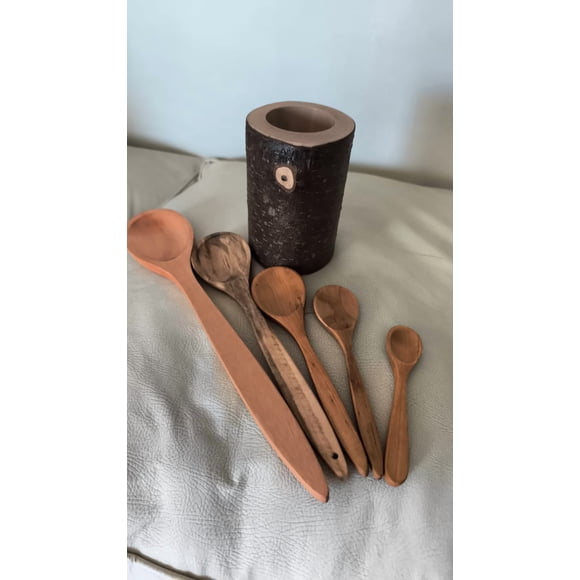 Set de 5 Cucharas de Madera Recuperada para Cocina