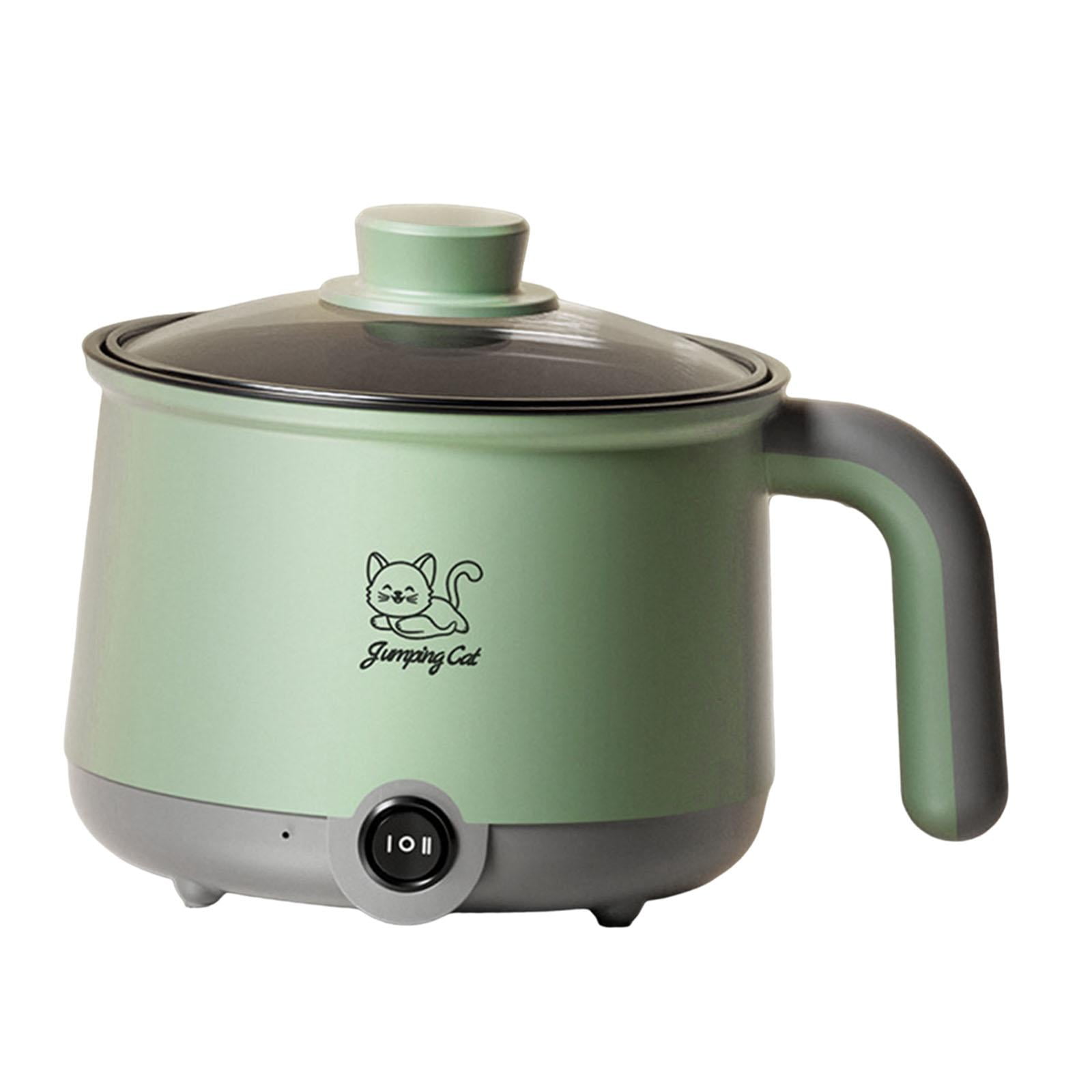 Magideal - Olla Caliente Eléctrica Antiadherente Multifunción, Para El Hogar, Olla Para Cocinar Fideos, Mini Olla Caliente Para Pasta, Huevos, Filetes, Y Gris Verde