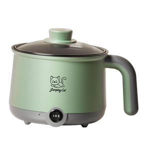 Magideal - Olla Caliente Eléctrica Antiadherente Multifunción, Para El Hogar, Olla Para Cocinar Fideos, Mini Olla Caliente Para Pasta, Huevos, Filetes, Y Gris Verde
