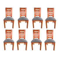 Koliat - Pack 8 Sillas Birka Caramelo Tapiz Gris