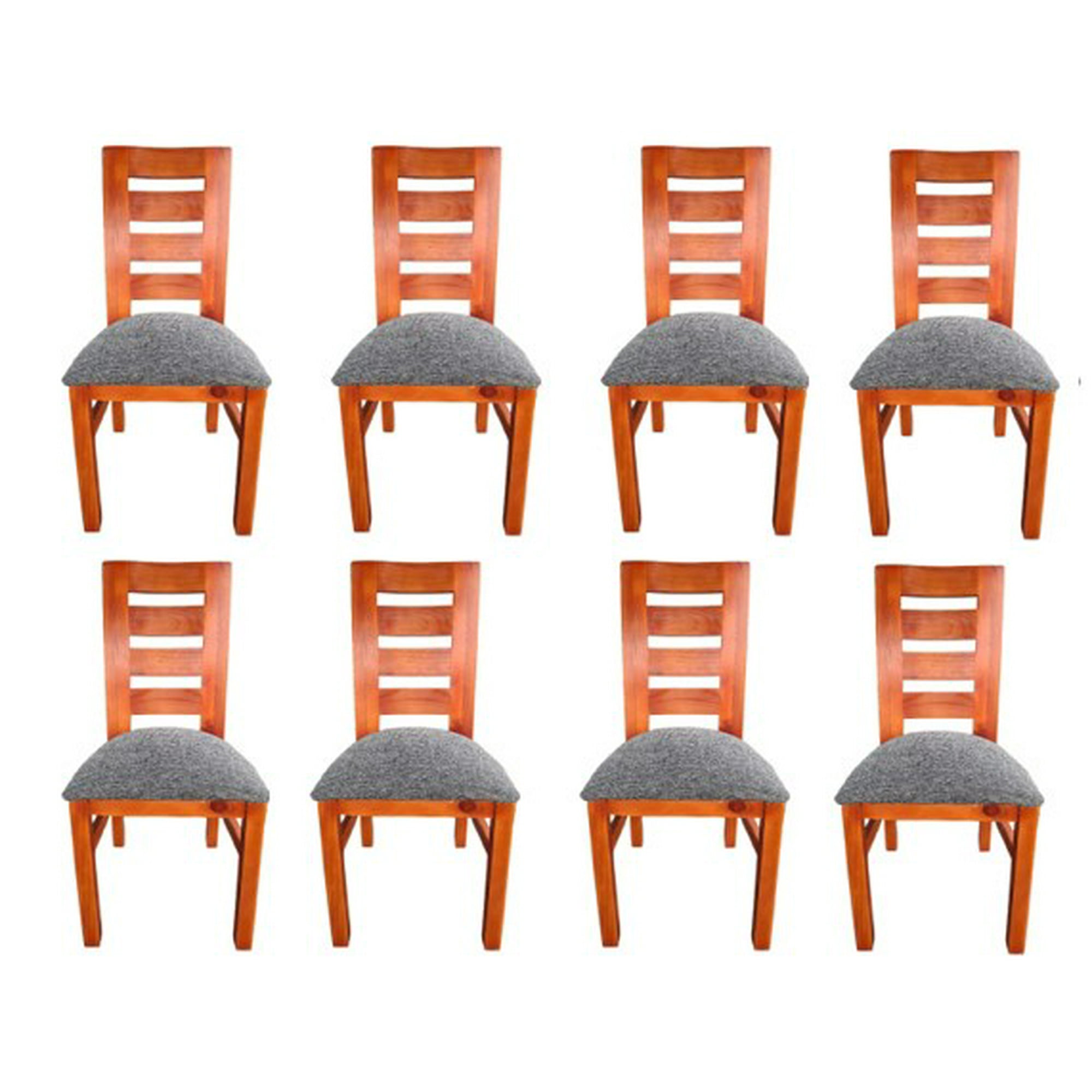Koliat - Pack 8 Sillas Birka Caramelo Tapiz Gris