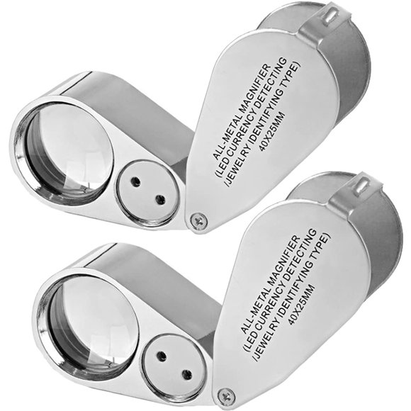 Lupa JEYUME paquete de 2 unidades 40X con LED