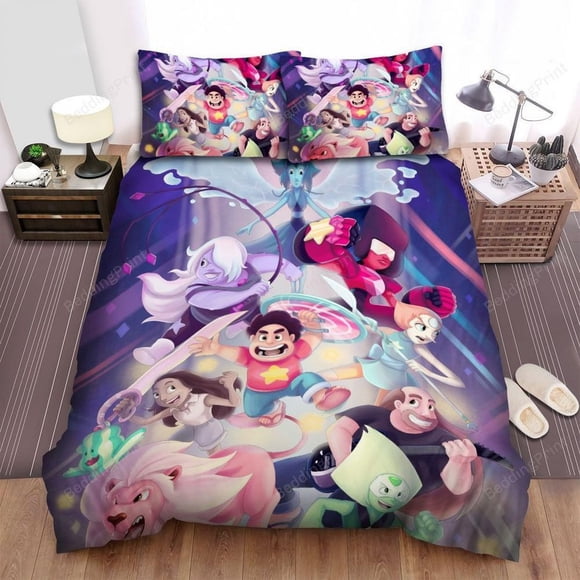 Steven Universe Characters Digital Art Quilt Duvet Cover Set Home Textiles3-Piece Bedding Set