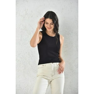 Home Fashion - Polera Musculosa Mujer Negro Sin Mangas Talla S