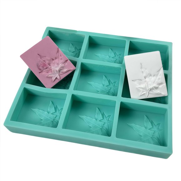 Molde de silicona I-BEST de 9 cavidades 7,5x6x3 cm verde