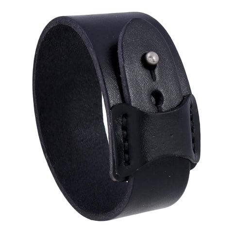 Ioensy - Pulsera Ancha Para Hombre, Pulsera De Puño, Pulsera Punk Para Uso Diario, Color Negro