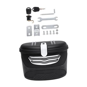 Ioensy - Canasta De Bicicleta Eléctrica Con Cerradura Con Bolsa De Revestimiento Para Andar En Bicicleta Ciclismo De Bicicleta De Calle Blanca S